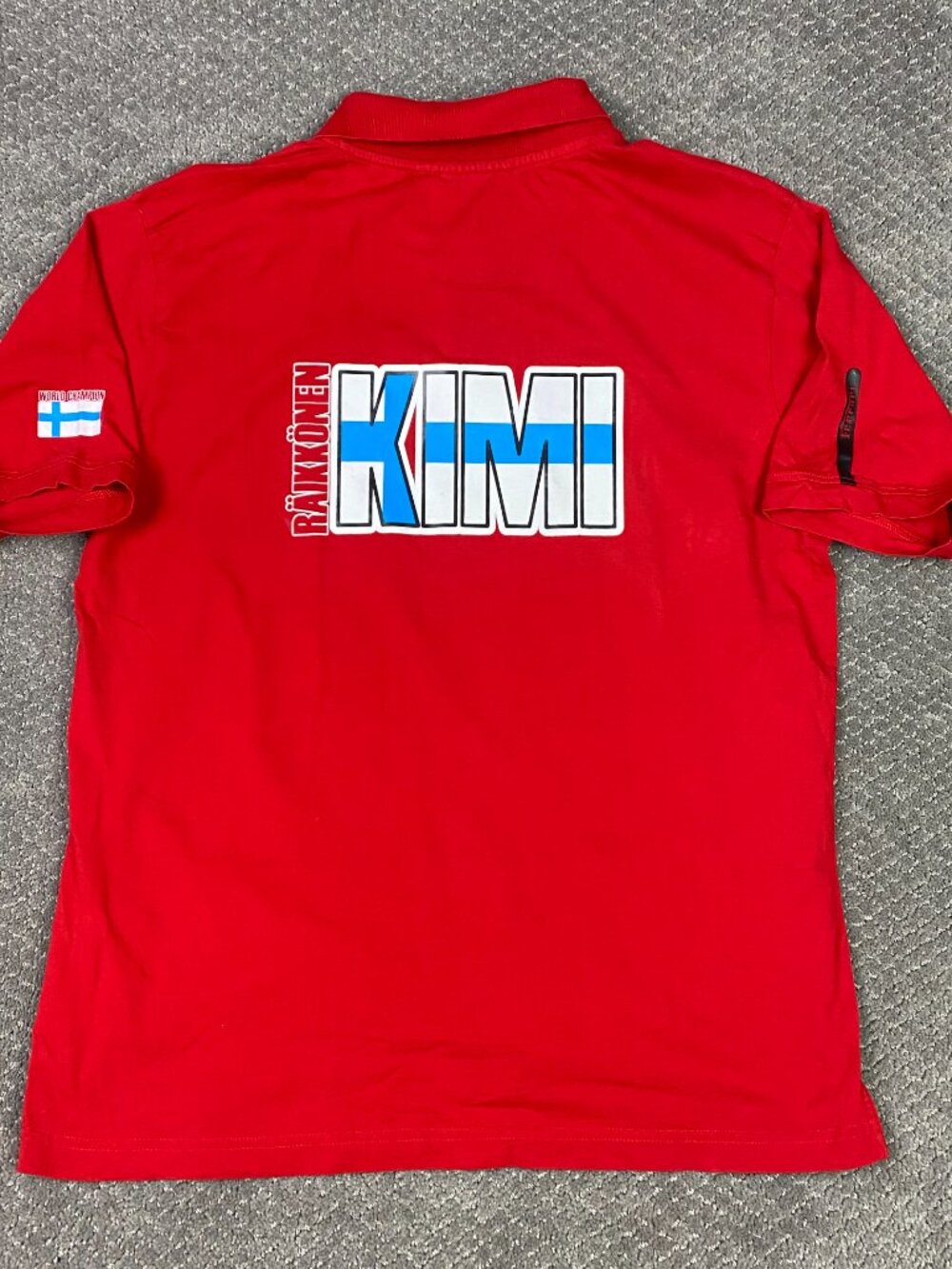 Ferrari Kimi Raikkonen Polo Shirt Mens XL fits like Large Red